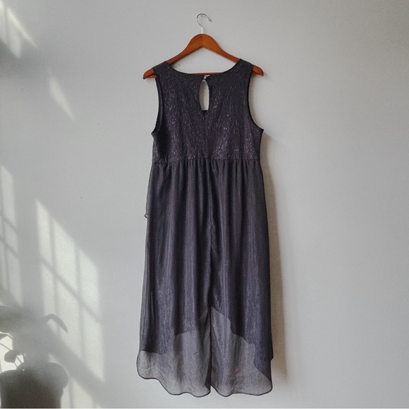 Maurice’s Women’s Linen Dress Sleeveless Flutter Hem Charcoal Gray - Picture 7 of 7